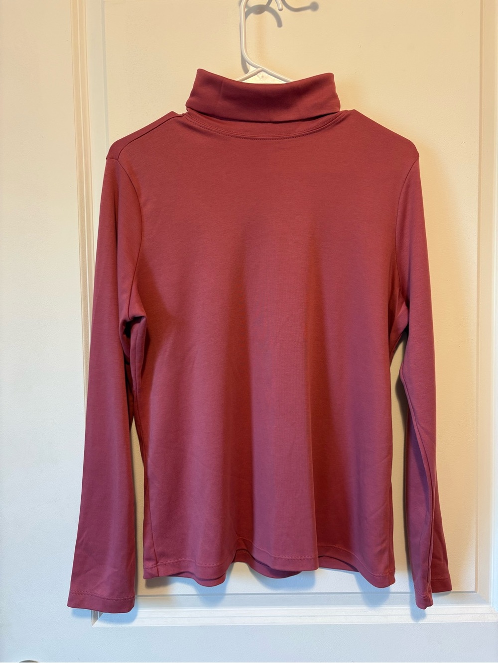 L.L. Bean Long Sleeve Turtleneck Top in Dusty Rose